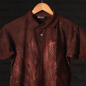 Bindaas Natural Dyed Art Block Print Unisex Polo Collar T-shirt