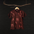 Bindaas Natural Dyed Art Block Print Unisex Polo Collar T-shirt