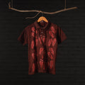 Maroon - Bindaas Natural Dyed Art Block Print Polo Collar T-shirt in Cotton