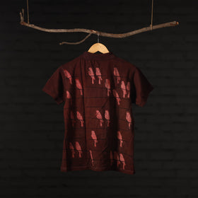 Bindaas Natural Dyed Art Block Print Unisex Polo Collar T-shirt