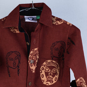 Bindaas Block Printed Cotton Full-Sleeve Kids Shirt