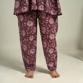 Buy Maroon Block Print Cotton Bagru Night Suit Set