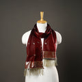 Maroon - brocade handloom pure silk banarasi stole 16