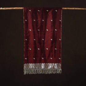 Maroon - brocade handloom pure silk banarasi stole