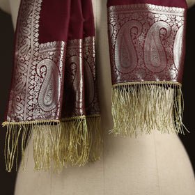 Brocade handloom semi silk banarasi stole 23 - handcrafted