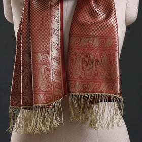 Brocade handloom semi silk banarasi stole 26 - handcrafted