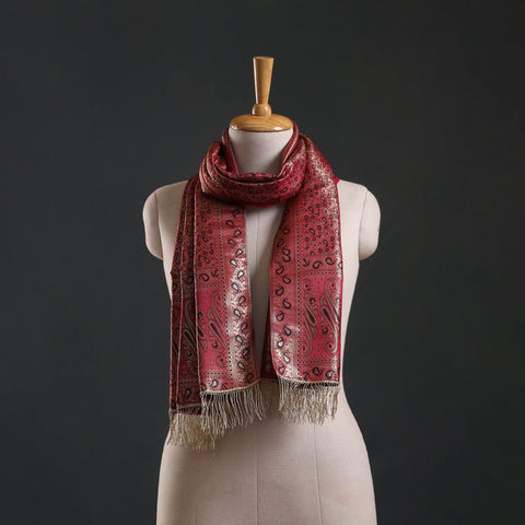 Brocade handloom semi silk banarasi stole 30 - handcrafted