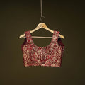 Maroon - brocade silk banarasi stitched blouse 03