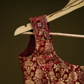 Maroon - brocade silk banarasi stitched blouse 03