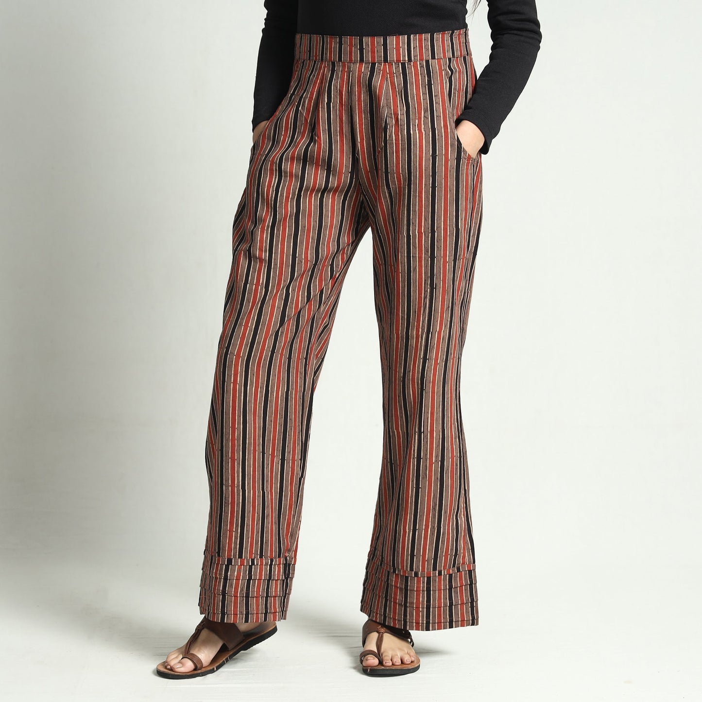 Buy Ajrakh Block Printed Cotton Elasticated Palazzo Online at iTokri.com