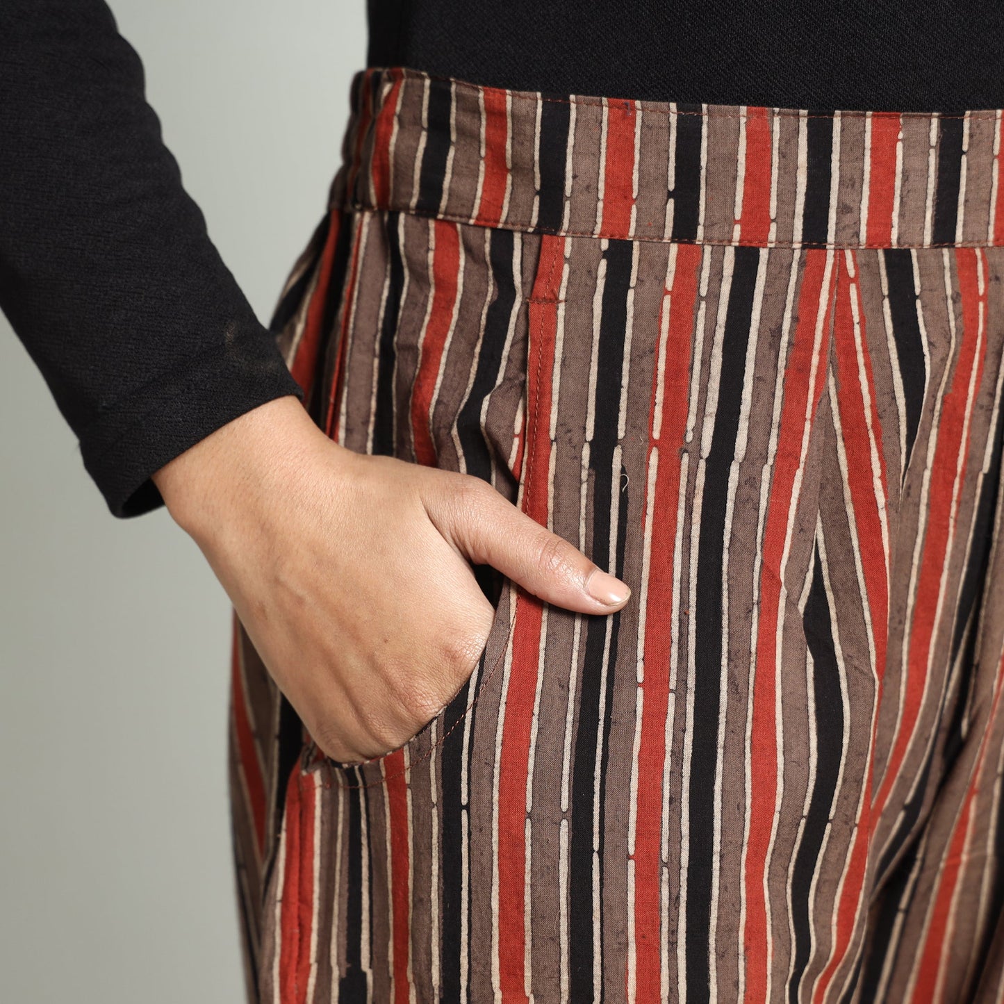 Buy Ajrakh Block Printed Cotton Elasticated Palazzo Online at iTokri.com