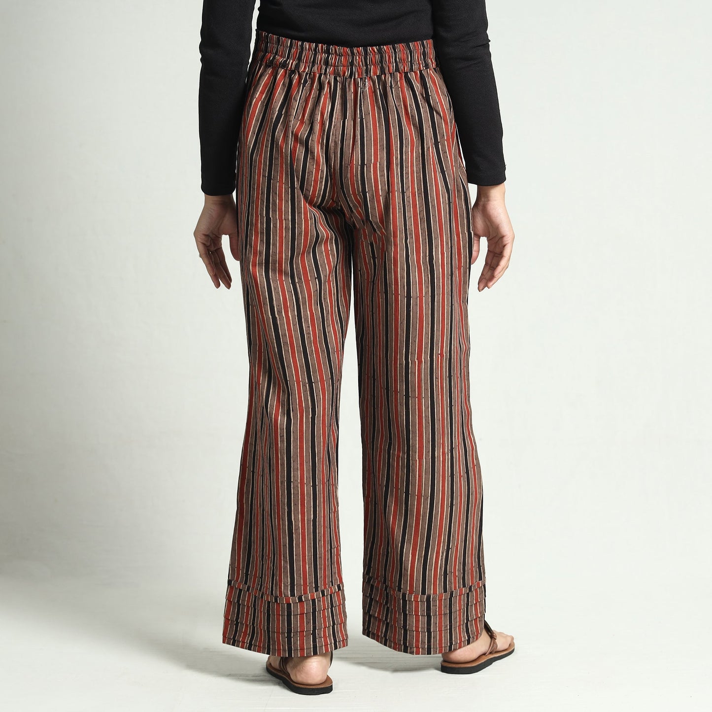 Buy Ajrakh Block Printed Cotton Elasticated Palazzo Online at iTokri.com