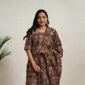 Maroon - brown - printed cotton kalamkari kurta set 05