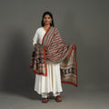 Buy Maroon Block Print Chanderi Silk Bagru Dupatta 