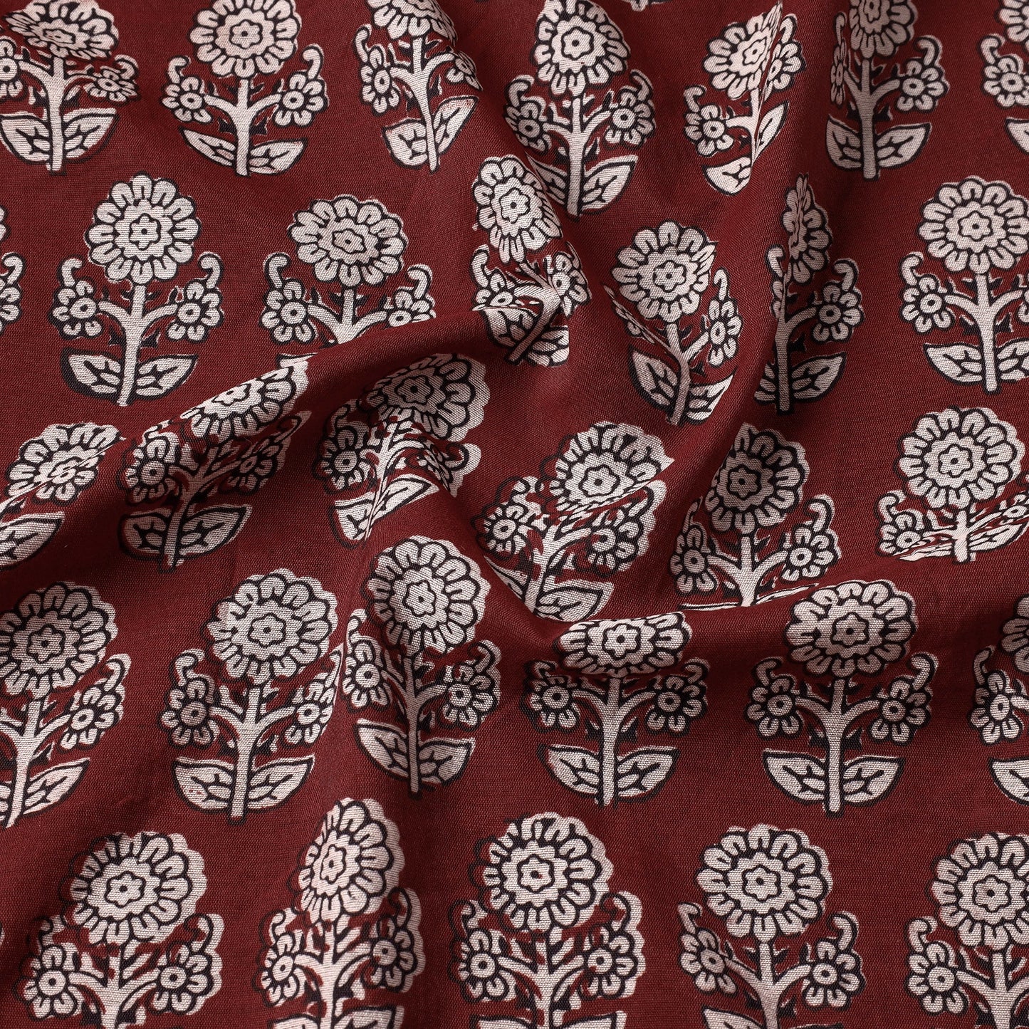 Buy Chanderi Silk Handloom Bagh Block Print Fabric