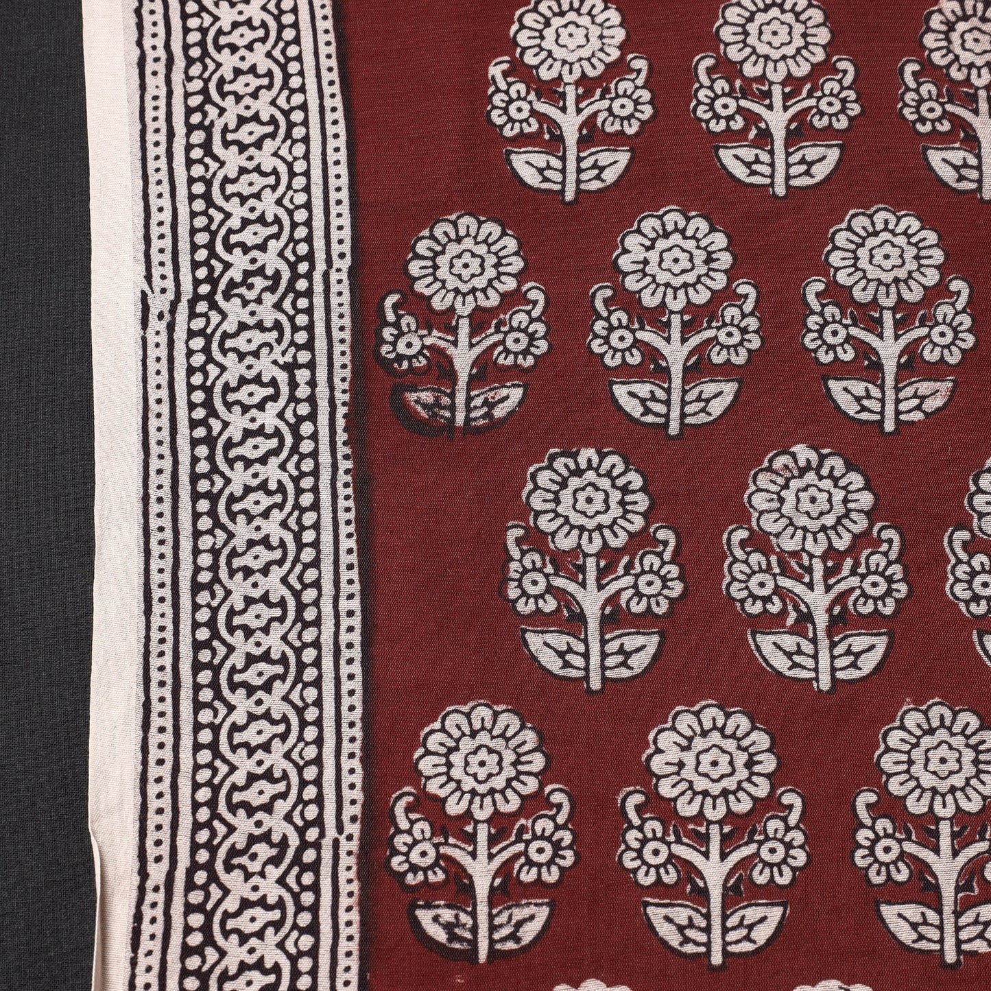 Buy Chanderi Silk Handloom Bagh Block Print Fabric