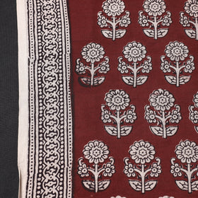 Buy Chanderi Silk Handloom Bagh Block Print Fabric