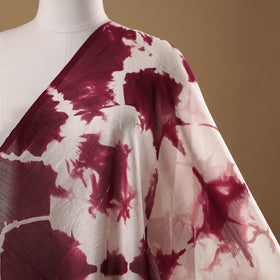 Maroon - chanderi silk tie-dye shibori fabric 03