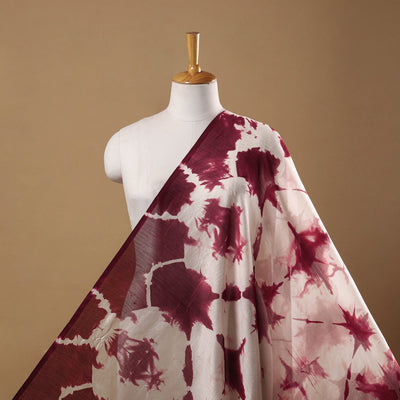 Maroon - chanderi silk tie-dye shibori fabric 03