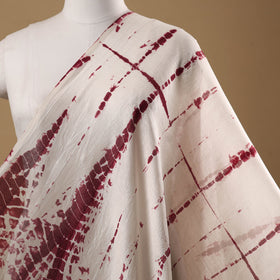 Maroon - chanderi silk tie-dye shibori fabric 07