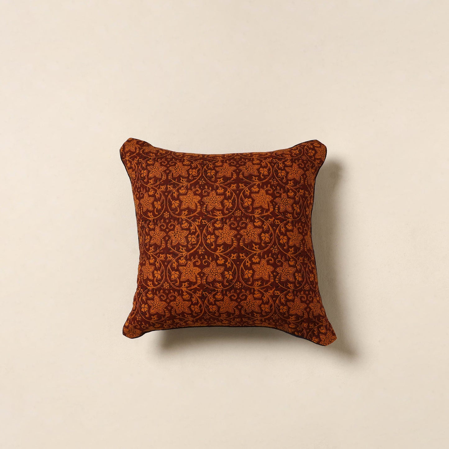 Maroon - cotton bagh cushion cover 30 - handcrafted