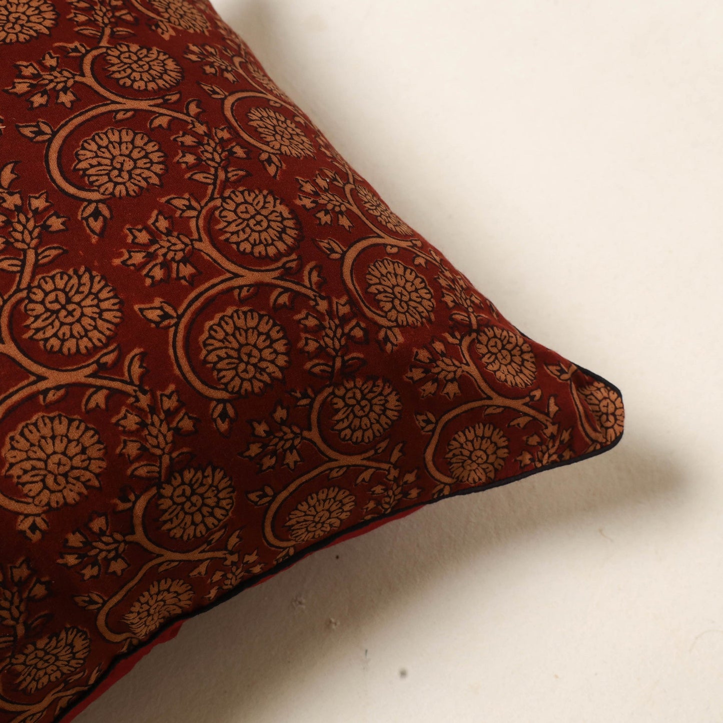 Maroon - cotton bagh cushion cover 65 - handcrafted