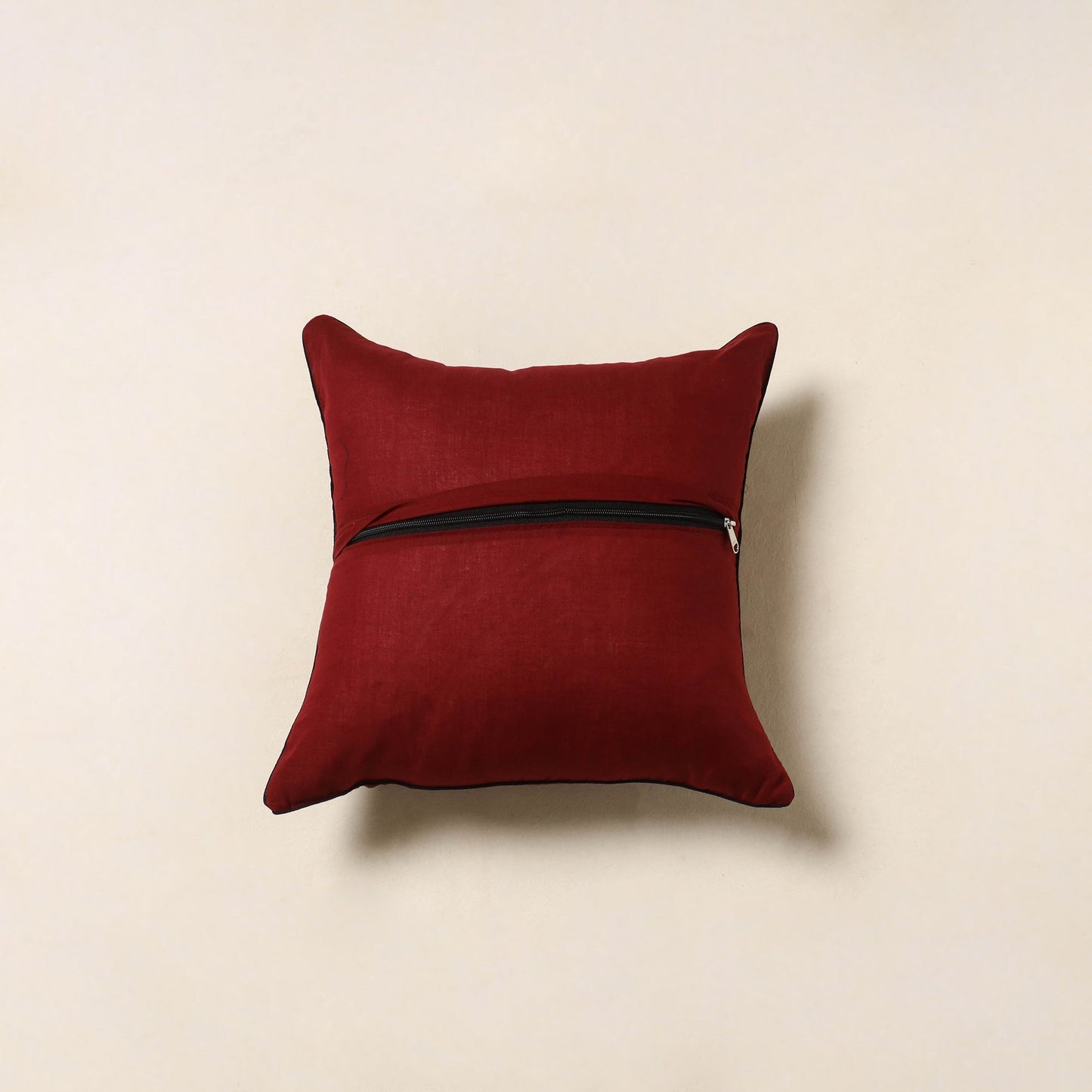 Maroon - cotton bagh cushion cover 65 - handcrafted
