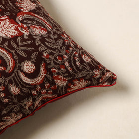 Maroon - cotton bagru cushion cover 78 - handcrafted