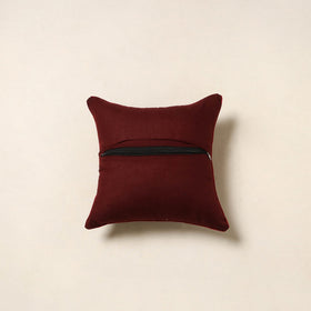 Maroon - cotton bagru cushion cover 78 - handcrafted