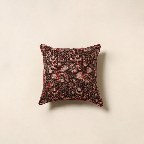 Maroon - cotton bagru cushion cover 78 - handcrafted