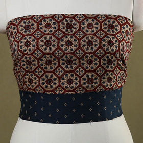 Maroon Block Print Cotton Ajrakh Blouse Piece