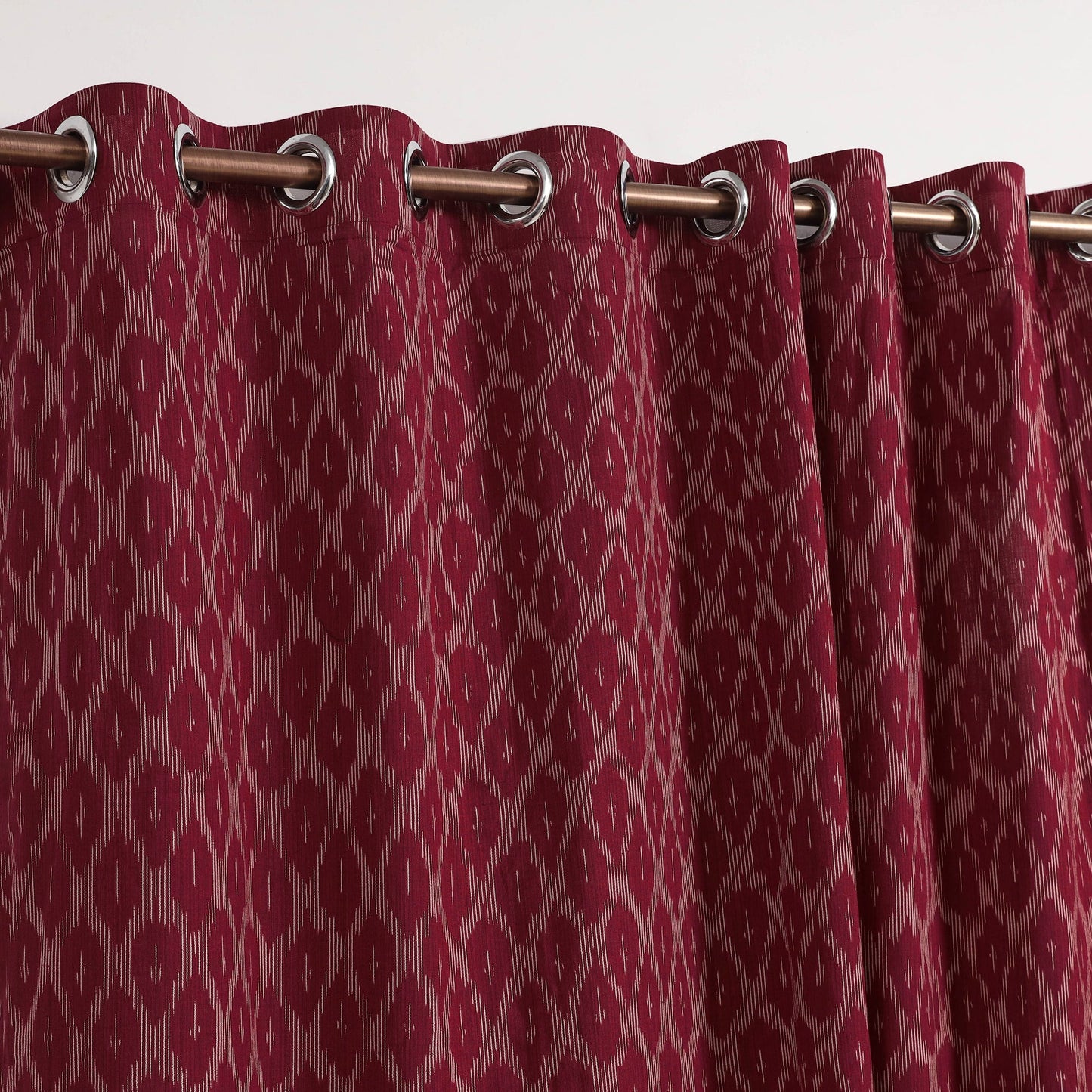 Maroon - cotton door pochampally ikat curtain (7 x 3 feet)