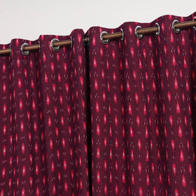 Maroon - cotton door pochampally ikat curtain (7 x 3 feet)