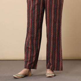 Maroon - cotton flared gher kurta with pant set