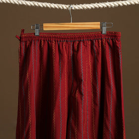 Maroon - cotton flared jacquard weave palazzo 05