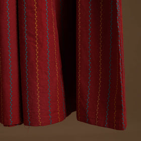 Maroon - cotton flared jacquard weave palazzo 05
