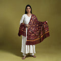  Maroon Cotton Hand Batik Print Dupatta
