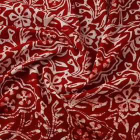 Maroon Cotton Hand Batik Print Fabric