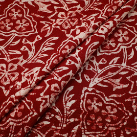 Maroon Cotton Hand Batik Print Fabric