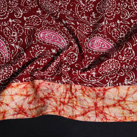 Cotton hand block batik print blouse piece 62 - handcrafted