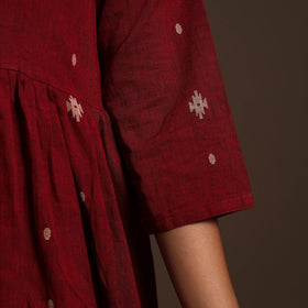 Maroon - cotton jacquard kurta set (set of 2) 01