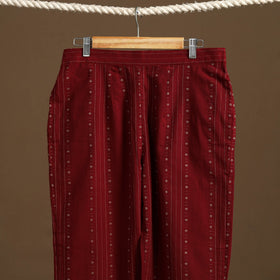 Maroon - cotton jacquard weave palazzo 09 - handcrafted