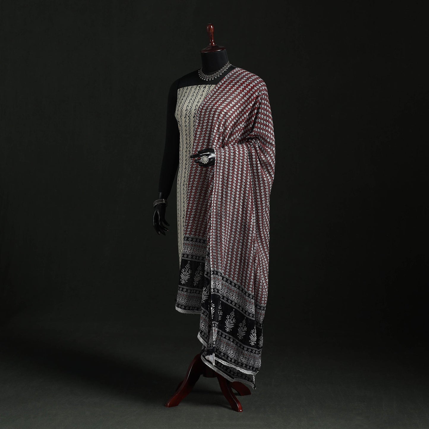 Cotton jaipur printed dupatta 47 - handcrafted