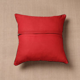  Maroon Block Print Cotton Kalamkari Cushion Cover