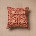  Maroon Block Print Cotton Kalamkari Cushion Cover