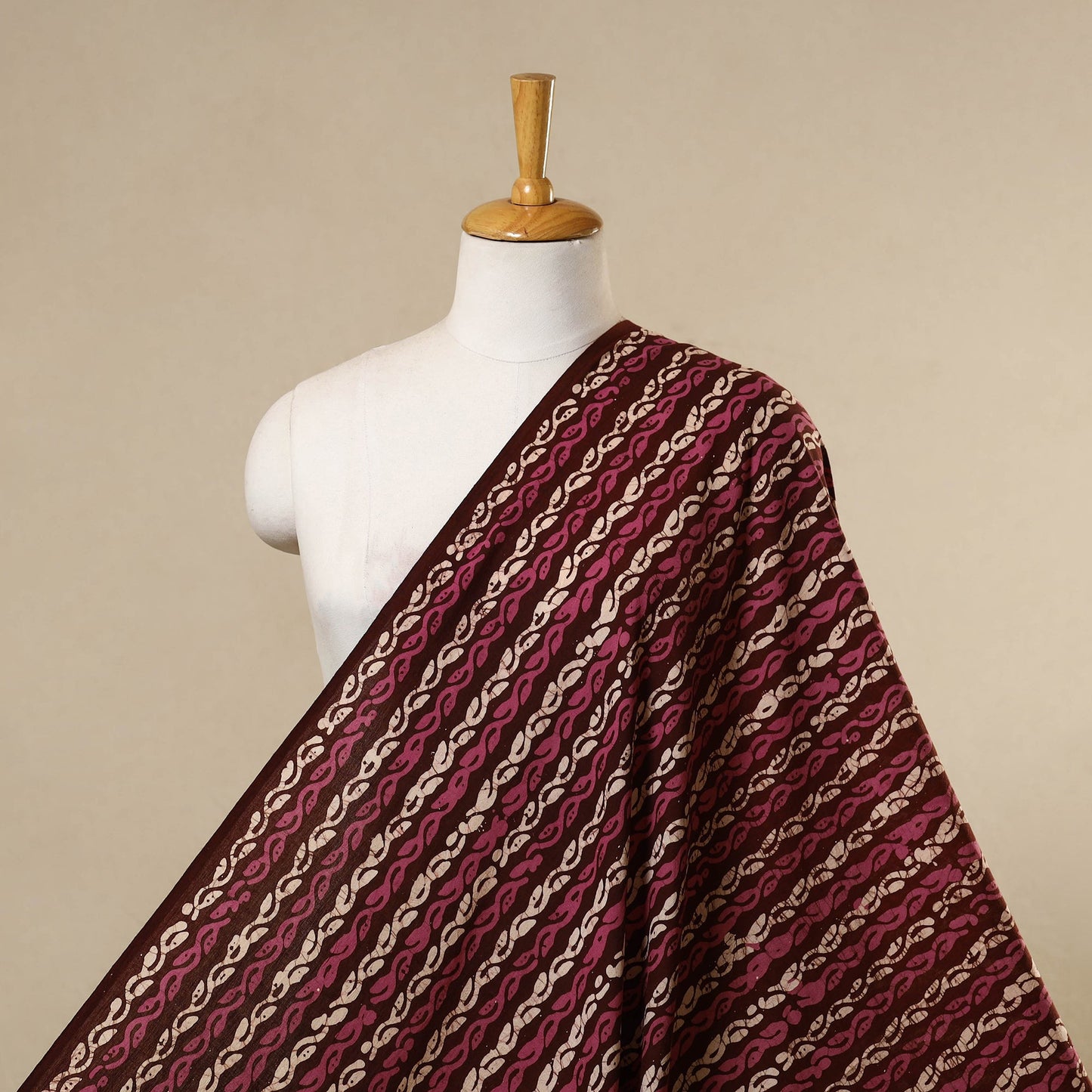 Maroon - cotton kutch batik fabric 18 - handcrafted