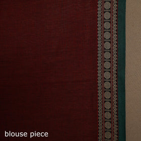 Maroon - cotton plain saree with thread border 03