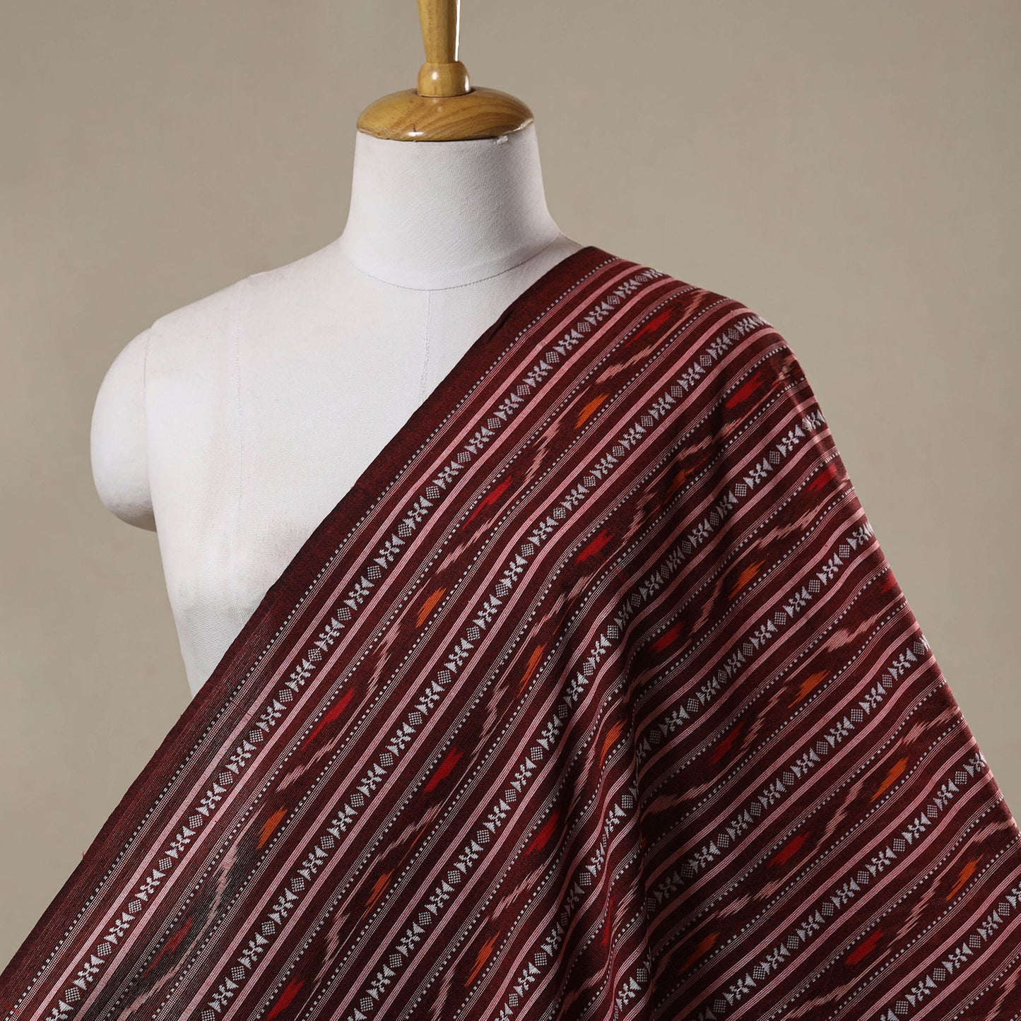 Cotton pochampally dabi ikat fabric 06 - handcrafted