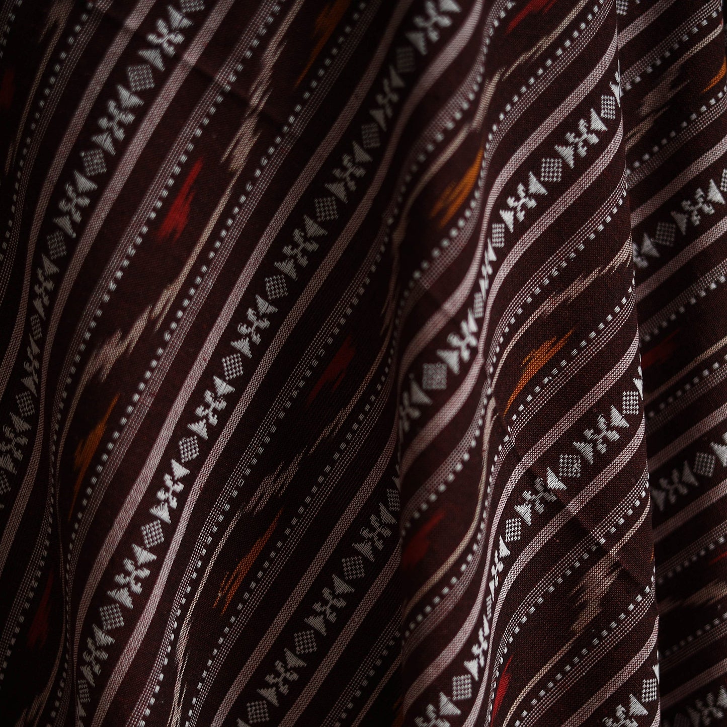 Cotton pochampally dabi ikat fabric 12 - handcrafted