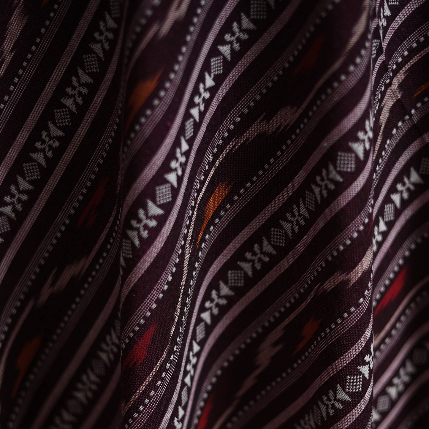 Cotton pochampally dabi ikat fabric 13 - handcrafted